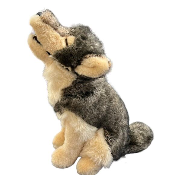 Douglas Cuddle Toys Raina Howling Wolf Stuffed Animal Plush Toy - Picture 1 of 9